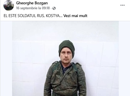 Fake-news viral despre serviciile secrete rusești și ucrainene: soldatul folosit în postare este un prizonier capturat