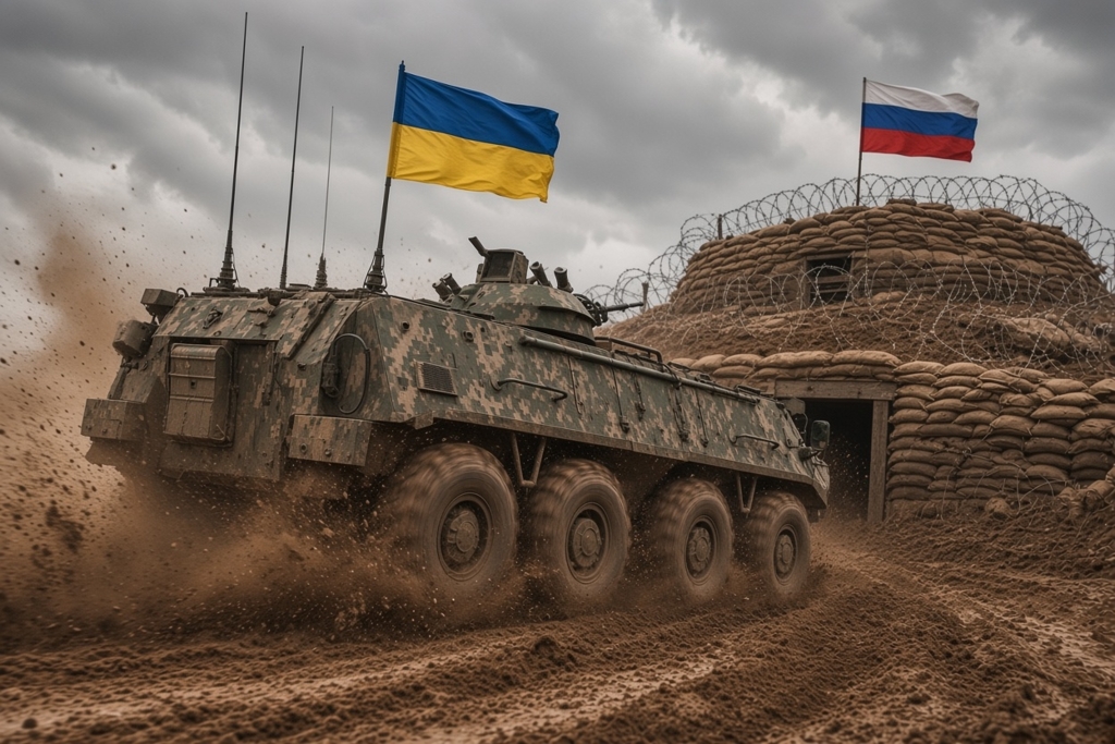 Inovație militară ucraineană: blindate BTR-60 transformate în roboți-kamikaze pentru cucerirea unui cap de pod