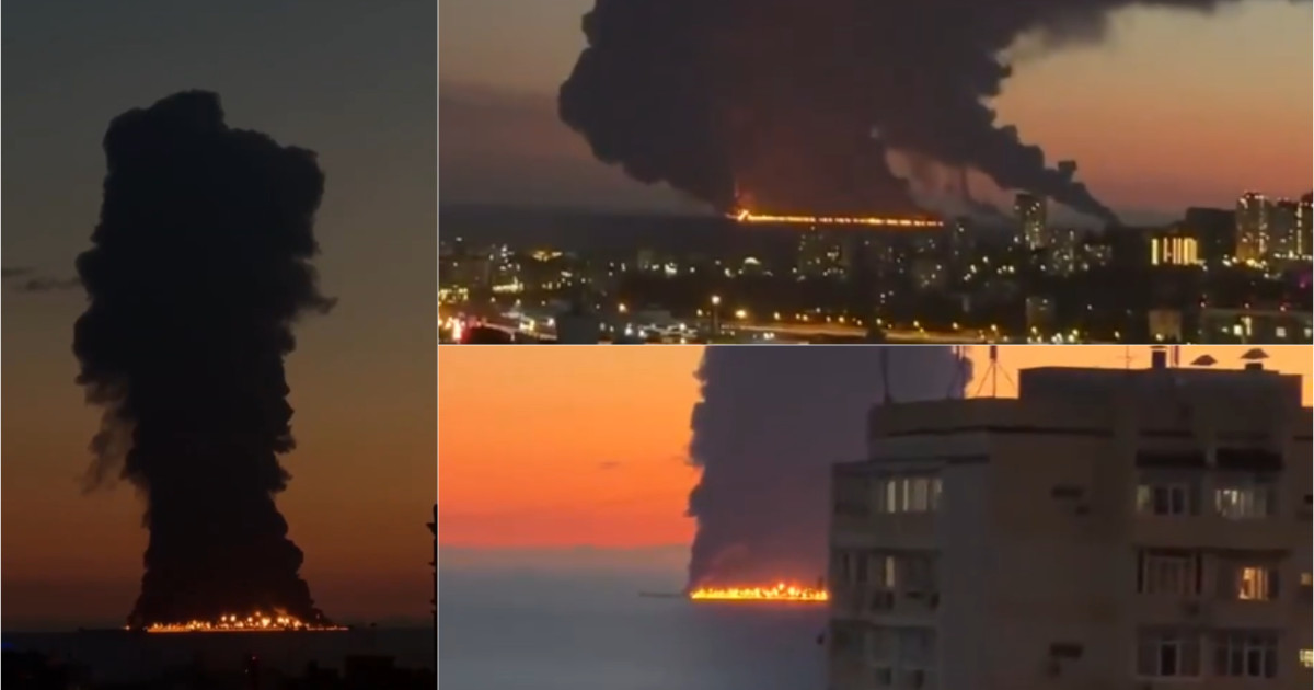 Atac ucrainean asupra unui petrolier în Marea Neagră: incendiu masiv lângă Soci și plaje închise