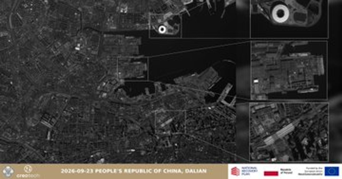 Satelitul polonez Mikroglob-1 a surprins construcția unui portavion chinez cu propulsie nucleară