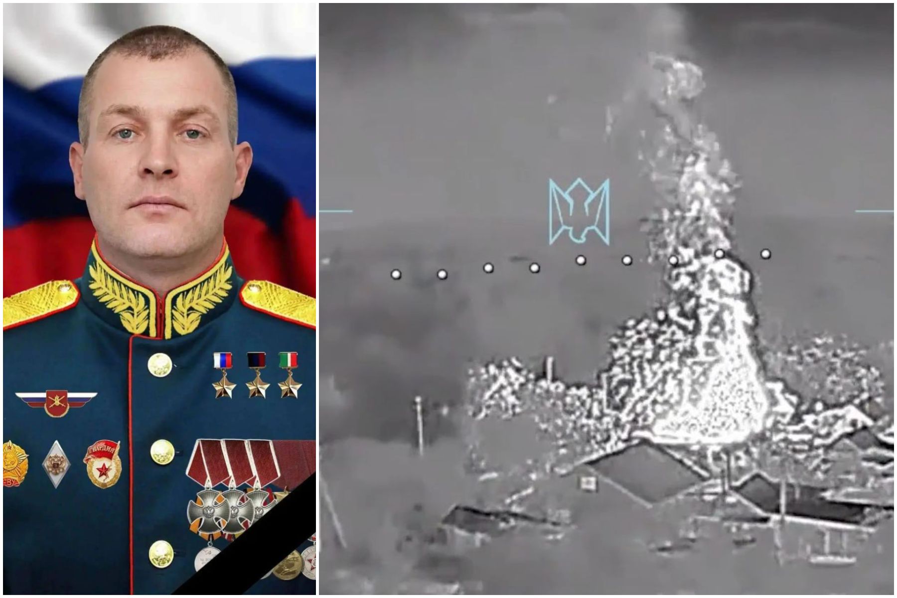 Imagini cu atacul asupra clădirii unde se afla generalul rus Anton Grunis